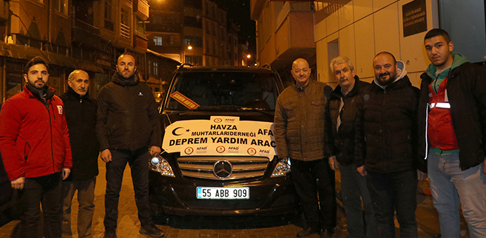Havza Muhtarları Derneği Başkanı Şahin Deprem Bölgesine Gitti