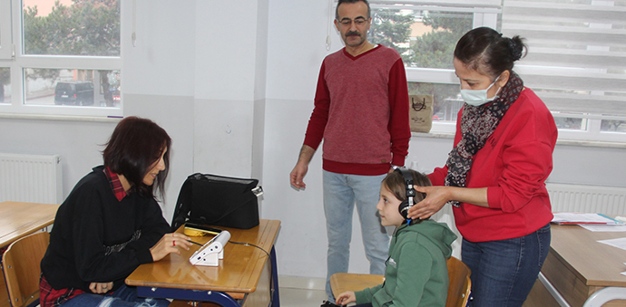 Havza’da İlkokul Öğrencilerine İşitme Testi Yapıldı