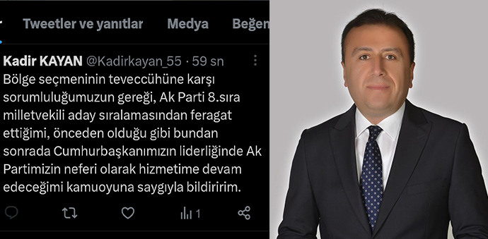 Kadir Kayan, Ak Parti Milletvekilliği Adaylığından Feragat Etti