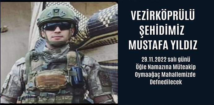 Şehit Piyade Uzm. Çvş. Mustafa Yıldız Bu Gün Toprağa Verilecek