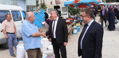 Havza Kaymakamı Nayman ve Belediye Başkanı Özdemir Pazar yerini ziyaret etti