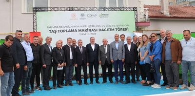 SBB Ziraat Odalarına Taş Toplama Makinesi Dağıtıldı
