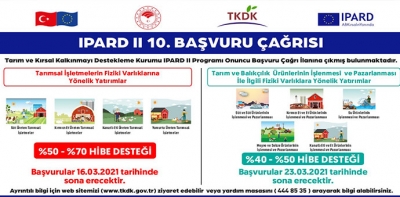 TKDK IPARD II 10. Başvuru Çağrı İlanı Yayınlandı