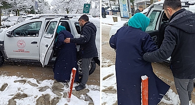 Havza İlçe Sağlık Müdürlüğü, Kar Yağışında Vatandaşların Yanında