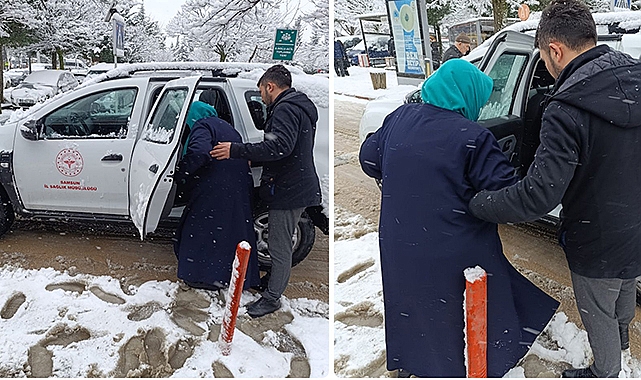 Havza İlçe Sağlık Müdürlüğü, Kar Yağışında Vatandaşların Yanında