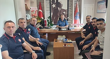 Havza’da İtfaiye’den Emniyet Müdürü Bıyık’a Nezaket Ziyareti