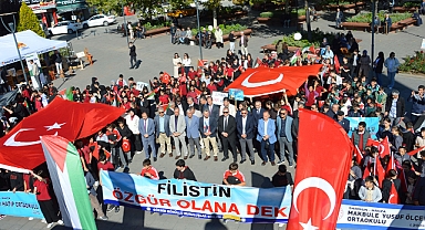 Havza’da Öğrencilerden “Nehir’den Deniz’e Özgür Filistin” Yürüyüşü