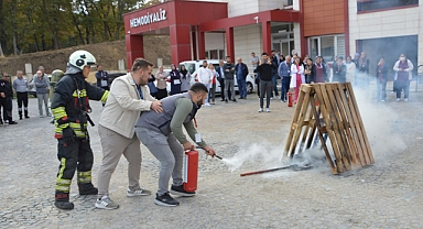 Havza Devlet Hastanesi’nde Yangın Eğitimi ve Tatbikatı