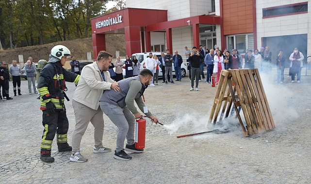 Havza Devlet Hastanesi’nde Yangın Eğitimi ve Tatbikatı