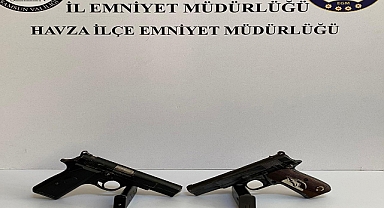 Havza'da Ruhsatsız Tabanca Ele Geçirildi