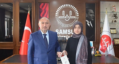 Ladik'ten Hafızlık Türkiye Şampiyonu Burcu İlbay, İl Müftüsü’nün Konuğu Oldu