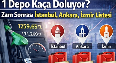 1 Depo Kaça Doluyor? Zam Sonrası İstanbul, Ankara, İzmir Listesi