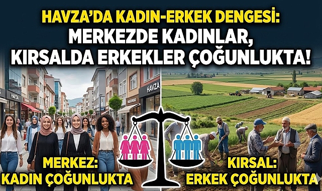 Havza'da Merkezde Kadınlar, Kırsalda Erkekler Çoğunlukta!