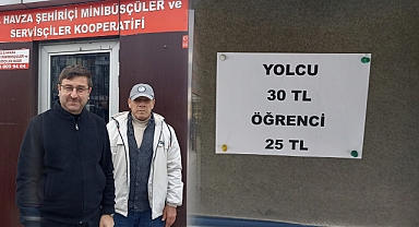 Havza’da Şehiriçi Ulaşım Ücretlerine Güncelleme