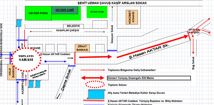 2018 Gösteri ve Yürüyüş Güzergahı Belirlendi
