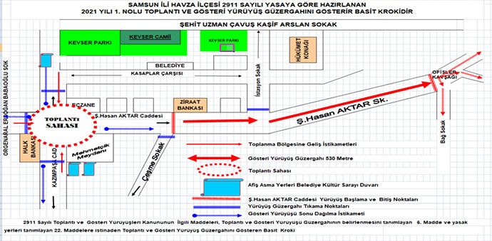 2021 Yılı Gösteri ve Yürüyüş Güzergahları Belirlendi