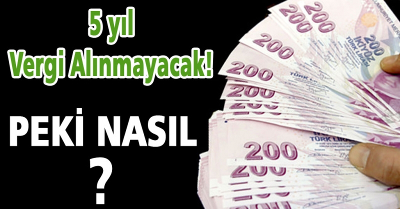 5 yıl vergi alınmayacak!