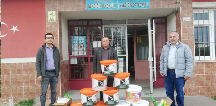 BEKDİĞİNLİLER SOSYAL YARDIMLAŞMA VE DAYANIŞMA DERNEĞİNDEN BOYA BAĞIŞI