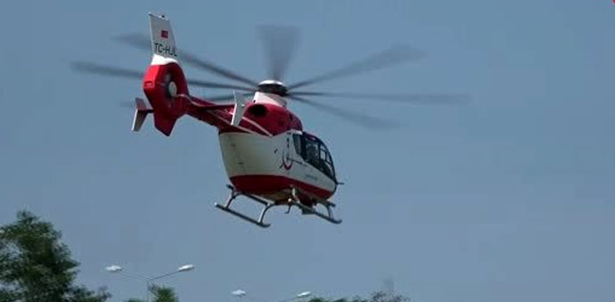 Felç Geçiren Garsonun Yardımına Ambulans Helikopter Yetişti