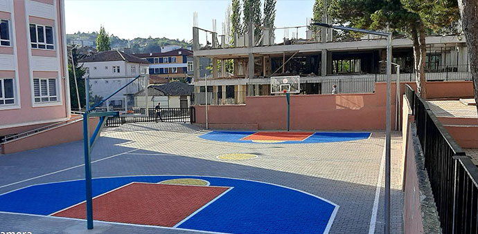 Havza 25 Mayıs İlkokuluna Basketbol Ve Voleybol Sahası