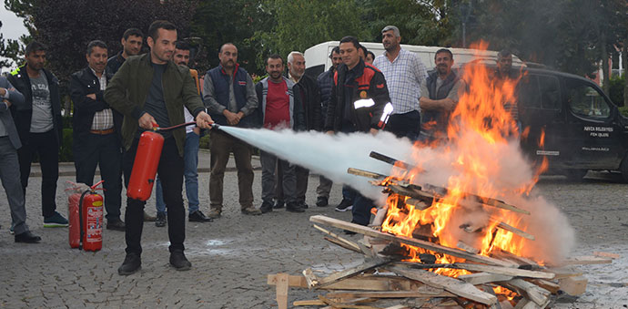 Havza Belediyesinde Yangın Eğitimi Ve Tatbikatı