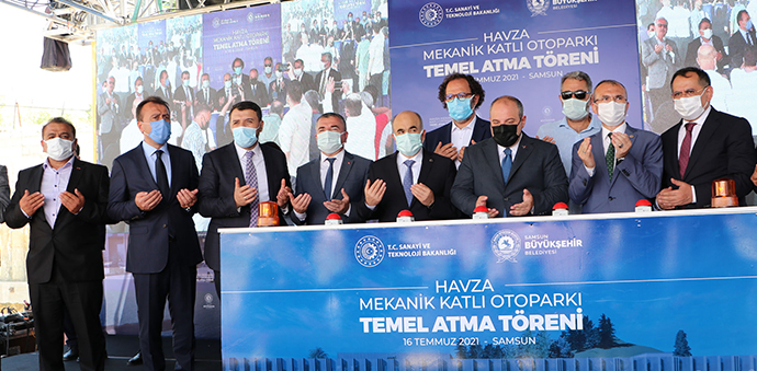 Havza Mekanik Otopark Temeli Sanayi Ve Teknoloji Bakanı Varank Tarafından Atıldı
