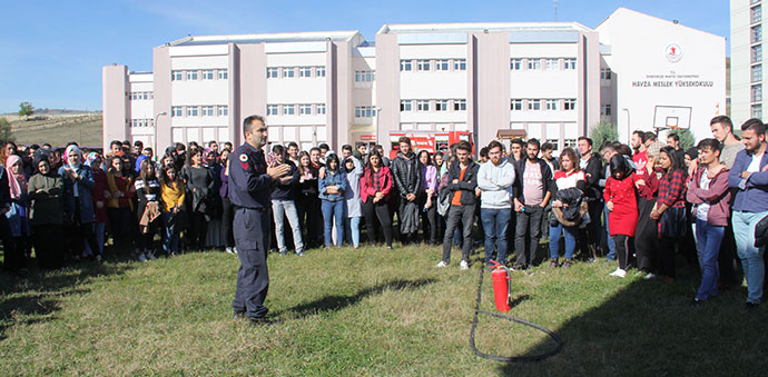 Havza Meslek Yüksekokulunda Yangın Tatbikatı