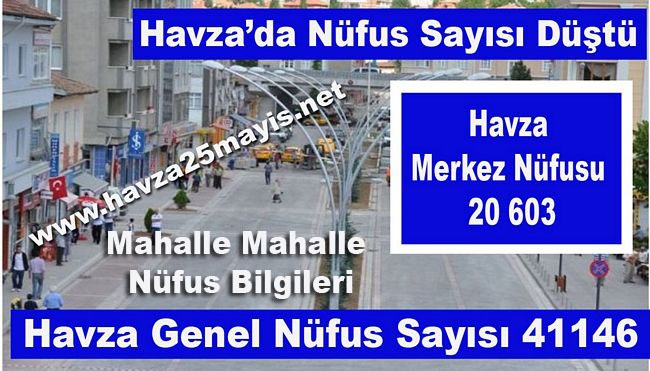 Havza Nüfusu 41 Bin 146’ya Düştü