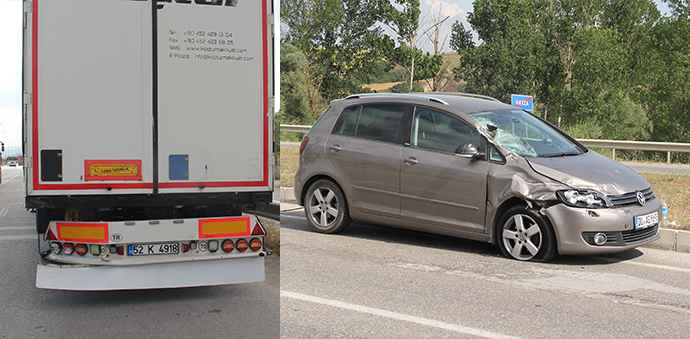 Havza TIR İle Otomobil Çarpıştı 2 Yaralı