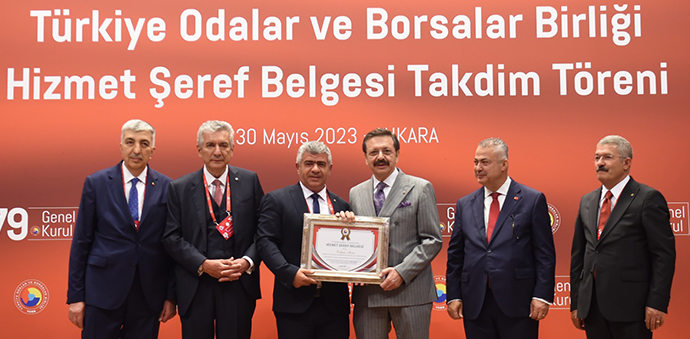 Havza TSO Başkanı Acar Ve Oda Genel Sekreteri Altun’a Hizmet Şeref Belgesi
