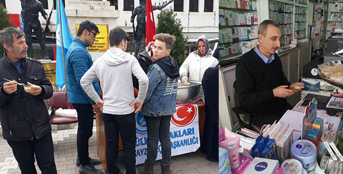 Havza Ülkü Ocakları Şehitler İçin Helva Dağıttı