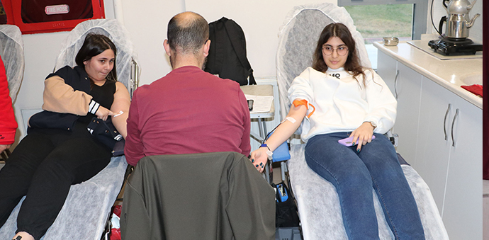 Havza'da KYK Kız Öğrenci Yurdunda Kan Bağışı Çalışması