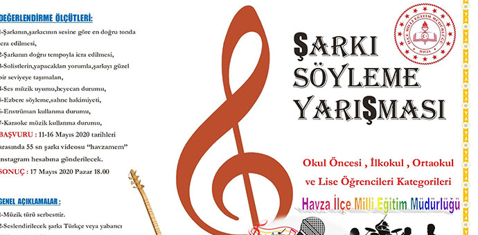 Havza’da Şarkı Söyleme Yarışması Düzenlendi
