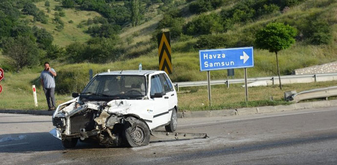 Havza’da Trafik Kazası 4 Yaralı