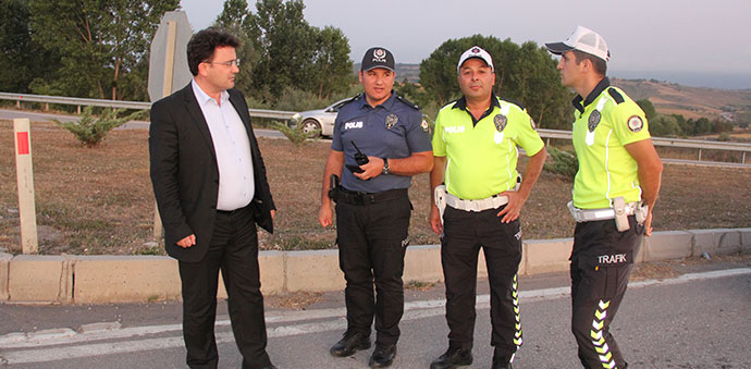 Kaymakam Yılmaz trafik ekiplerini denetledi
