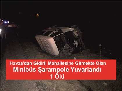 Minibüs Şarampole Yuvarlandı 1 Ölü