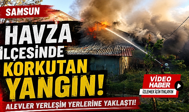 Samsun'un Havza İlçesinde Korkutan Yangın